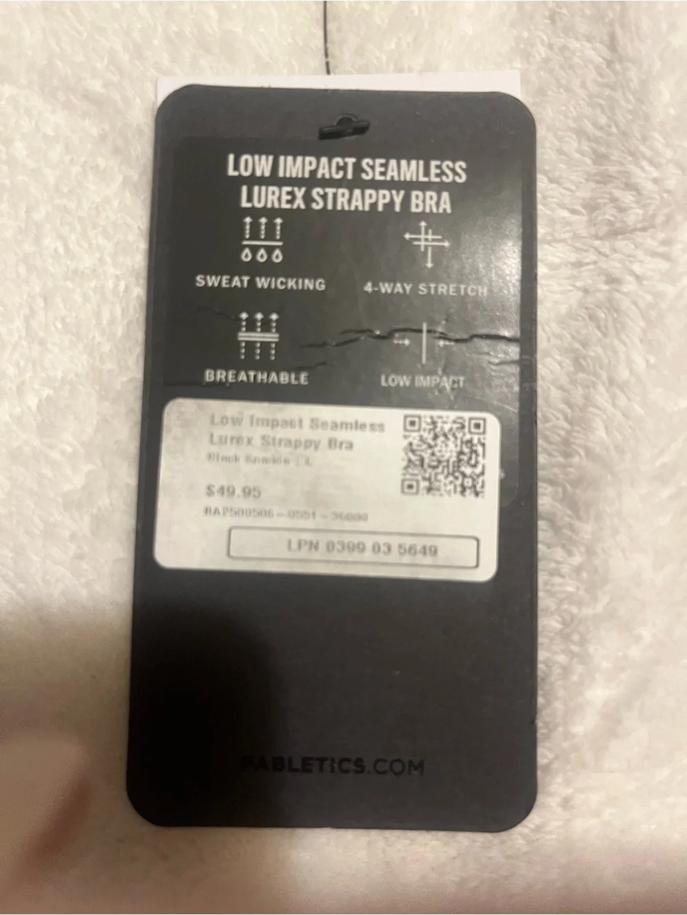 Fabletics Black Sparkle Low-Impact Seamless Strappy Bra